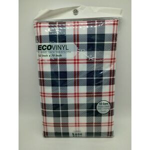Kane Home ECO Vinyl Flannel Back Tablecloth 52"x70" NEW Oblong Buffalo Plaid